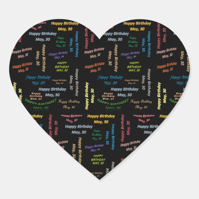 May, 30 Birthday Sticker (Front)