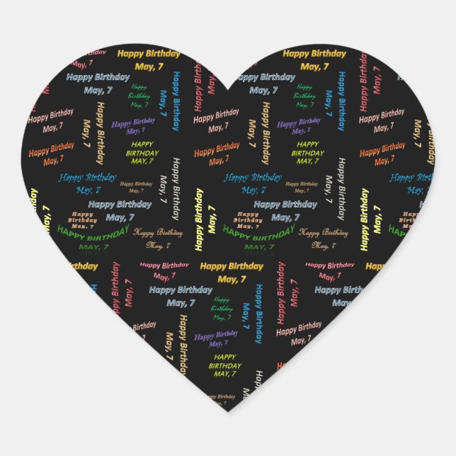 May, 7 Birthday Sticker (Front)