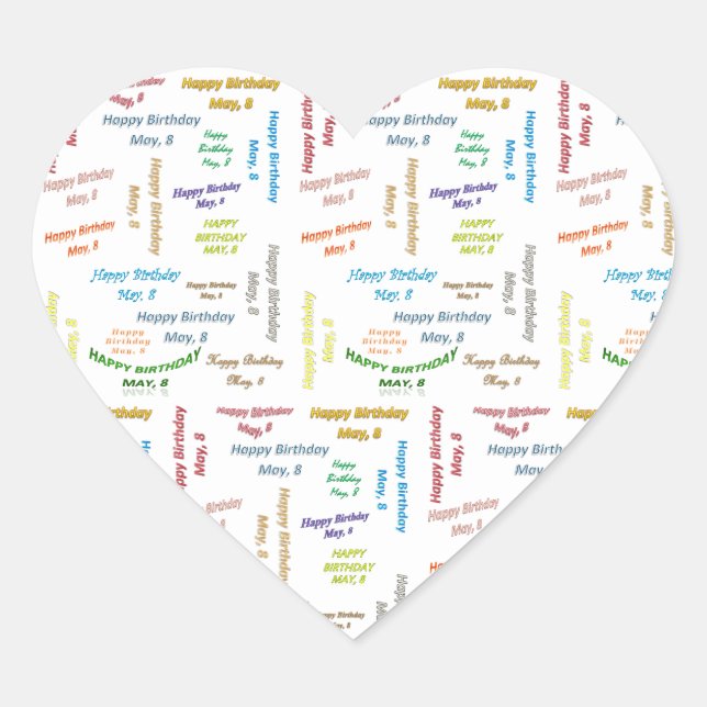 May, 8 Birthday Sticker (Front)