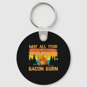 May All Your Bacon Burn Grilling Steak Cooking Bee Keychain