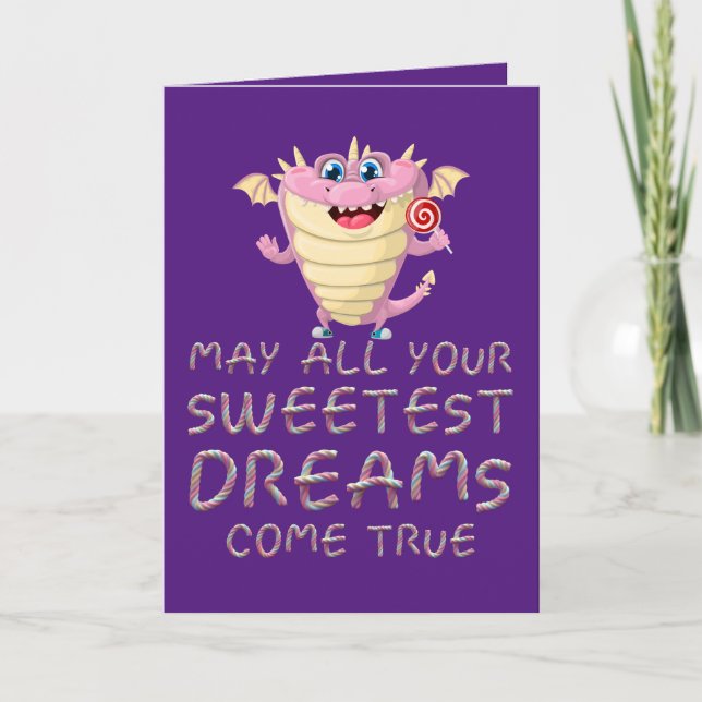 May All Your Sweetest Dreams Come True funny Thank You Card (Front)