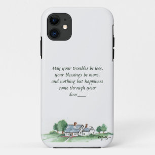 "May All Your Troubles be Less" House sketch  iPhone 11 Case