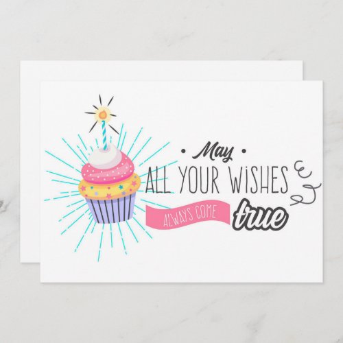 May all your wishes come true Birthday Holiday Card
