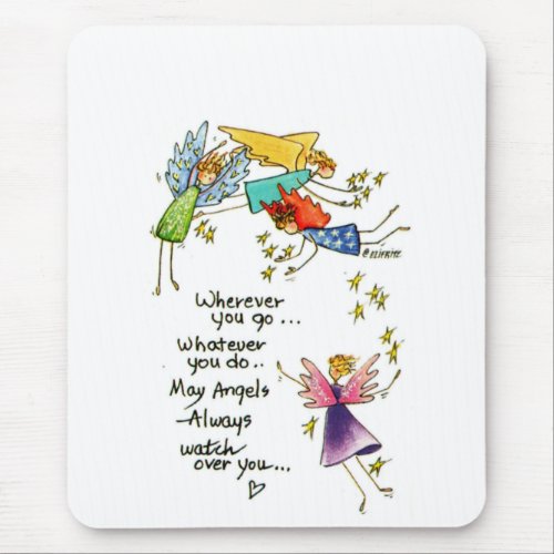 May Angels Always Watch Over You drawing  Mouse Pad