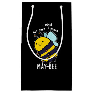 May-bee Funny Insect Bee Pun Dark BG Small Gift Bag