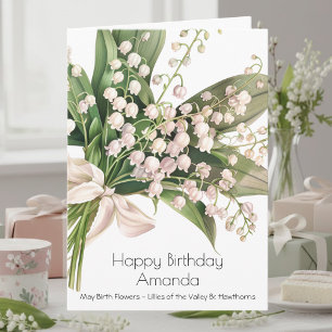 May Birth Flower Birthday Card Lily of the Valley