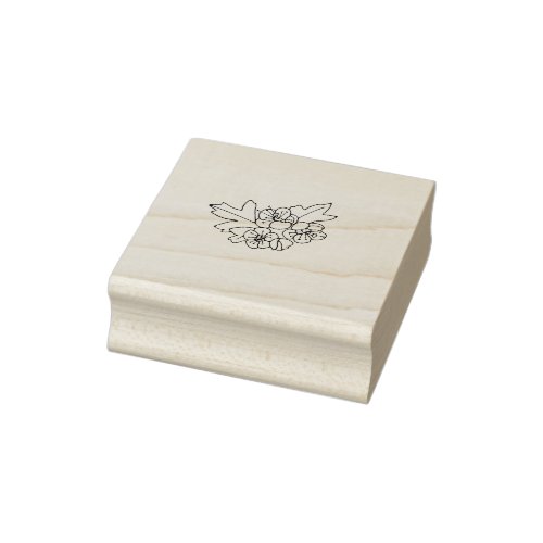 May Birth Flower Hawthorn Rubber Stamp