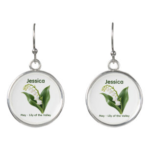 May Birth Flower Lily of the Valley Earrings