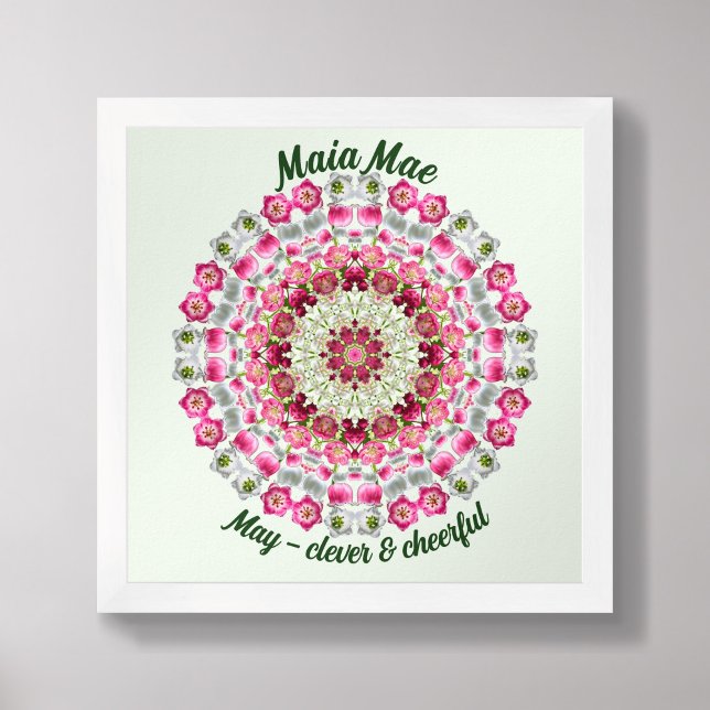 May Birth Flower Personalized Quote Kids Nursery Poster (Framed May Birth Flower Personalized Quote Kids Nursery Poster)