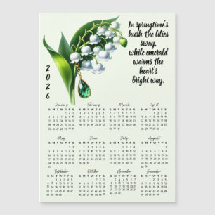 May Birth Flower & Stone Calendar
