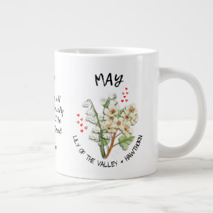 MAY Birth Month Flower Christian Custom Name Giant Coffee Mug