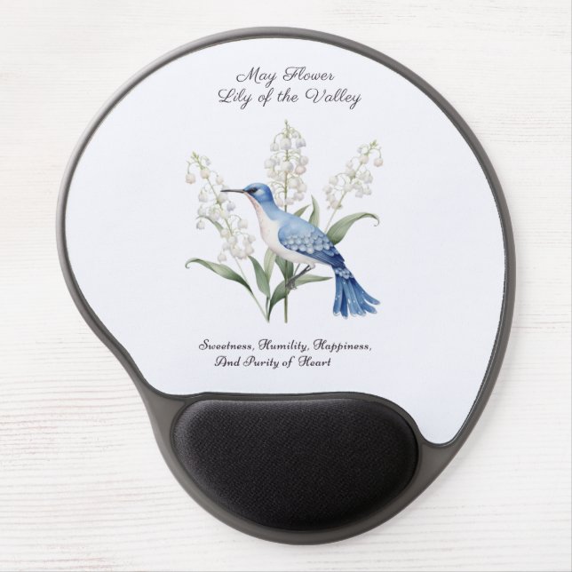 May Birth Month Flower Lily of the Valley Birthday Gel Mouse Pad (Front)