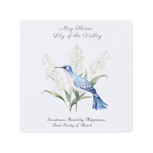 May Birth Month Flower Lily of the Valley Birthday Metal Print