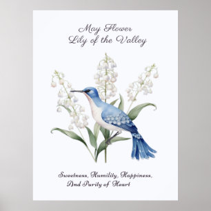 May Birth Month Flower Lily of the Valley Birthday Poster