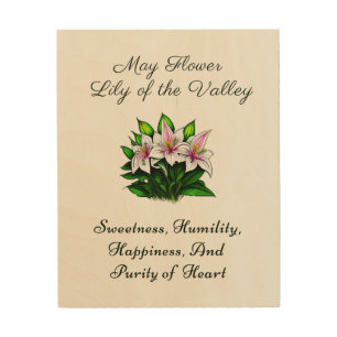 May Birth Month Flower Lily of the Valley Floral Wood Wall Art