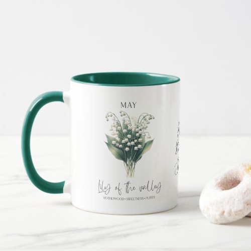 May Birth Month Flower Lily Valley Birthday Gift Mug