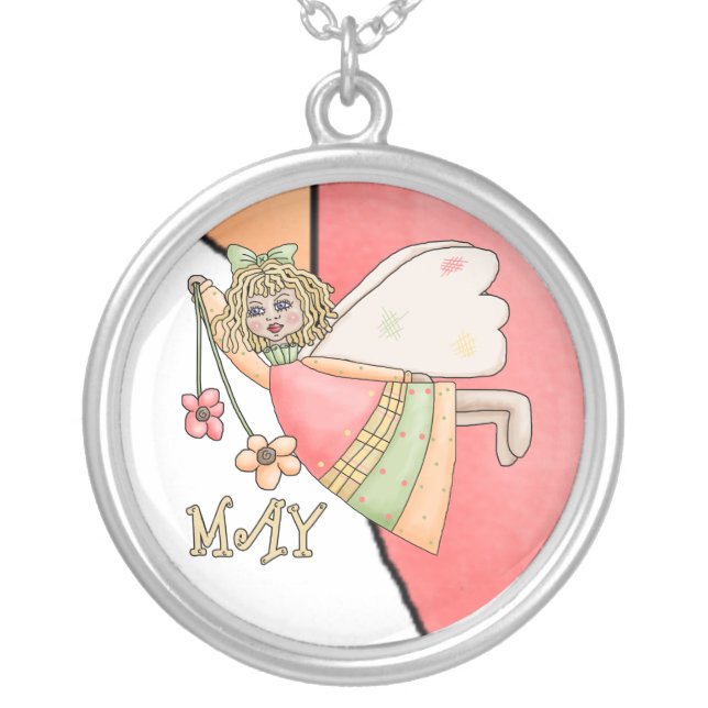May Birthday Angel Necklace (Front)