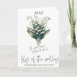 May Birthday Birth Month Flower Lily Of The Valley Card