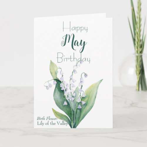 May Birthday Card Lily of the Valley Birth Flower Card