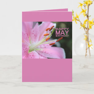 May Birthday Lily Birth Month Flower Card