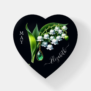 May Birthstone and Lily of the Valley Paperweight