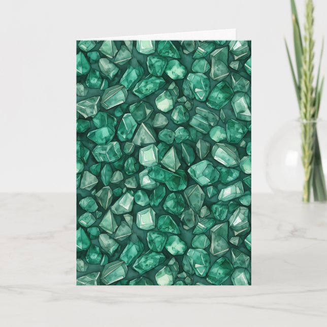 May Birthstone Emerald Birthday Card (Front)