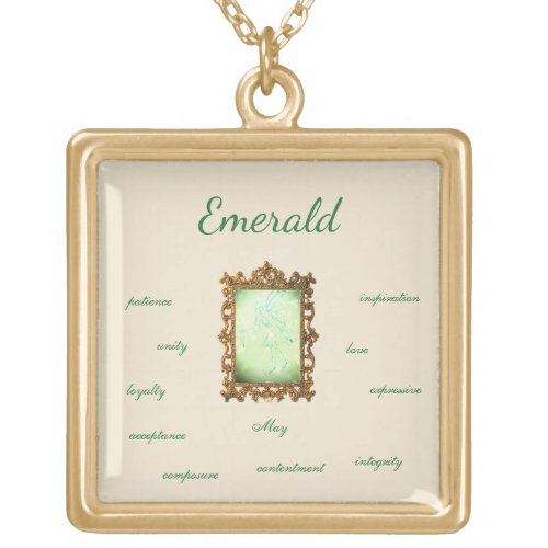 May Birthstone Emerald Crystal Fairy Necklace