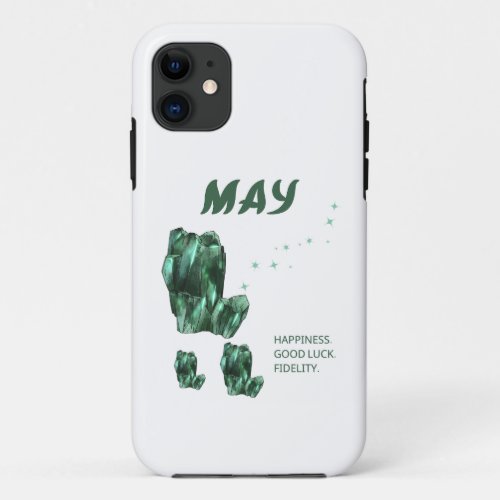 May Birthstone Emerald Green Color iPhone 11 Case