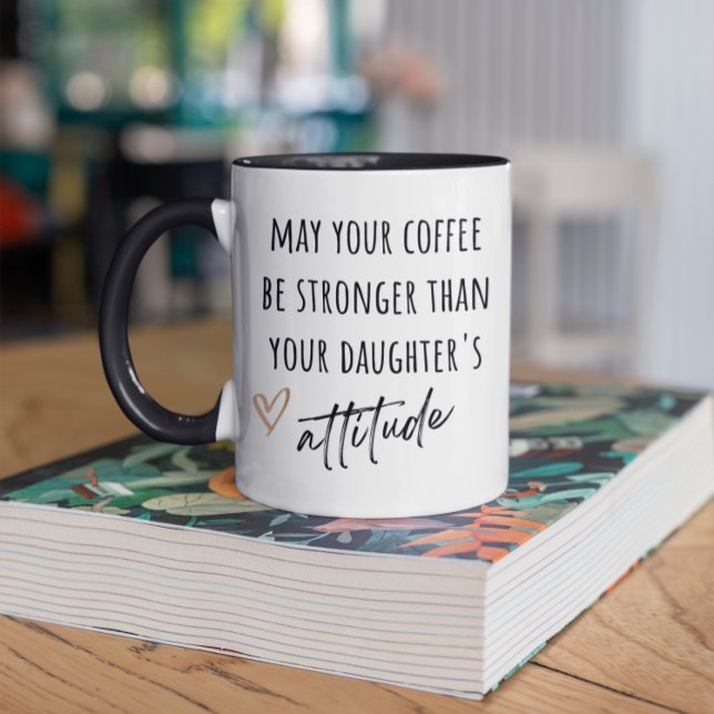 May Coffee Be Stronger Funny Parent Gift Two-Tone Coffee Mug (Creator Uploaded)