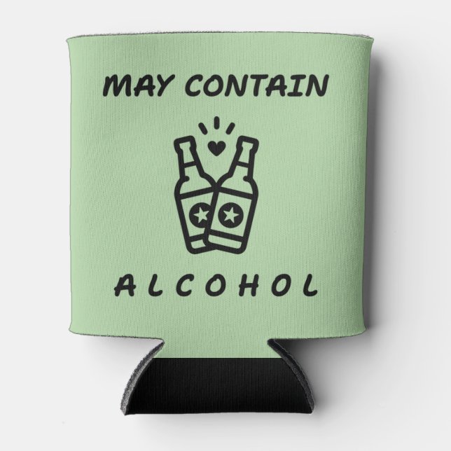 May Contain Alcohol Can Cooler – Funny Clinking (Front)