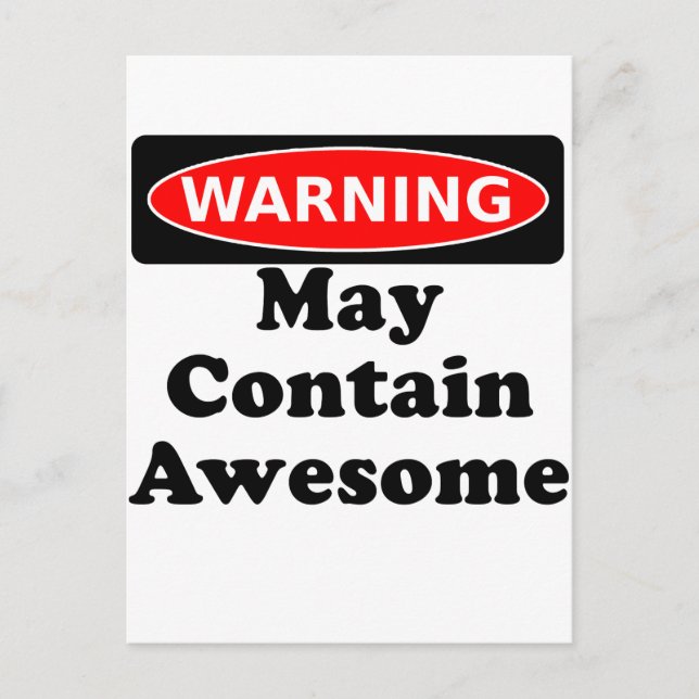 May Contain Awesome Postcard (Front)