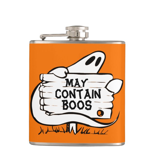 May Contain Boos Ghost Flask (Front)