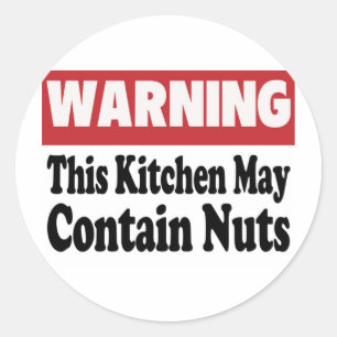 May Contain Nuts Classic Round Sticker