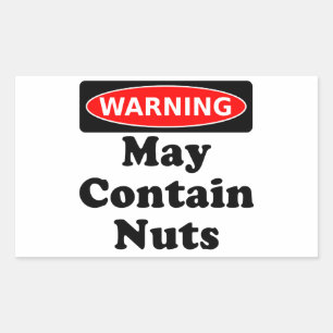May Contain Nuts Rectangular Sticker