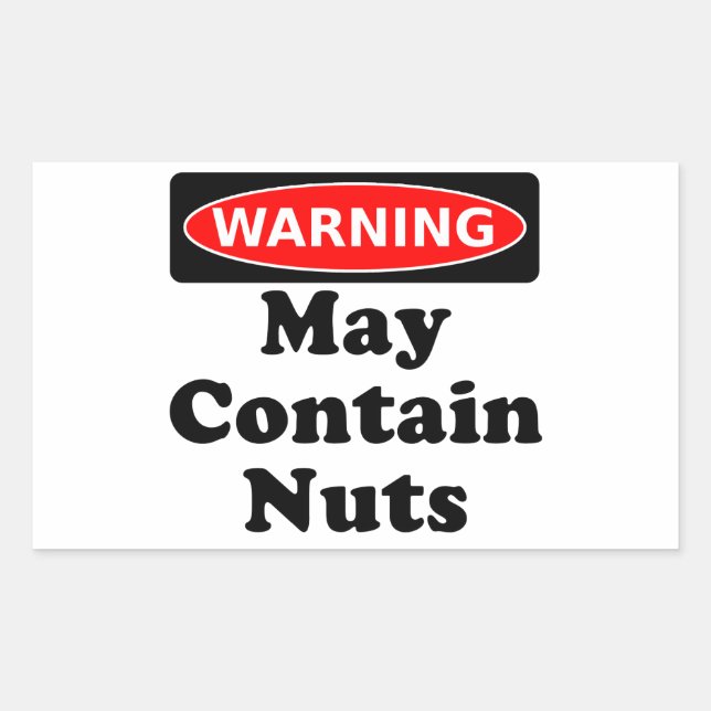 May Contain Nuts Rectangular Sticker (Front)