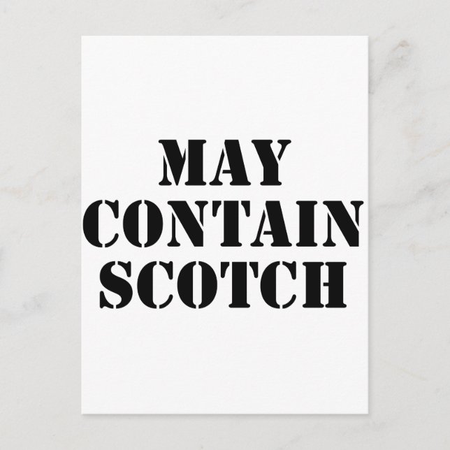 May Contain Scotch Postcard (Front)