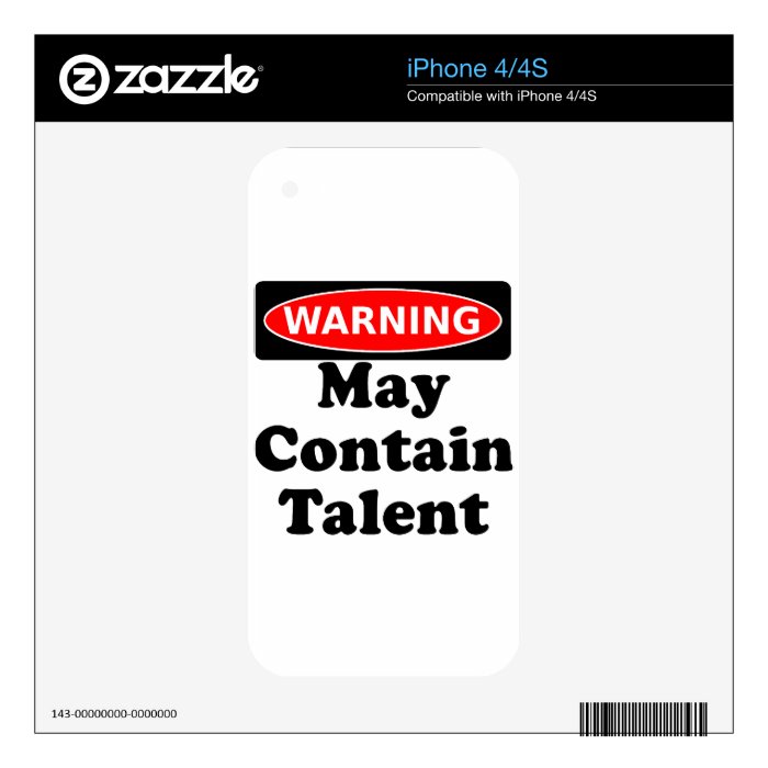 May Contain Talent iPhone 4S Skins