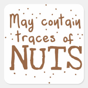 may contain traces of nuts square sticker