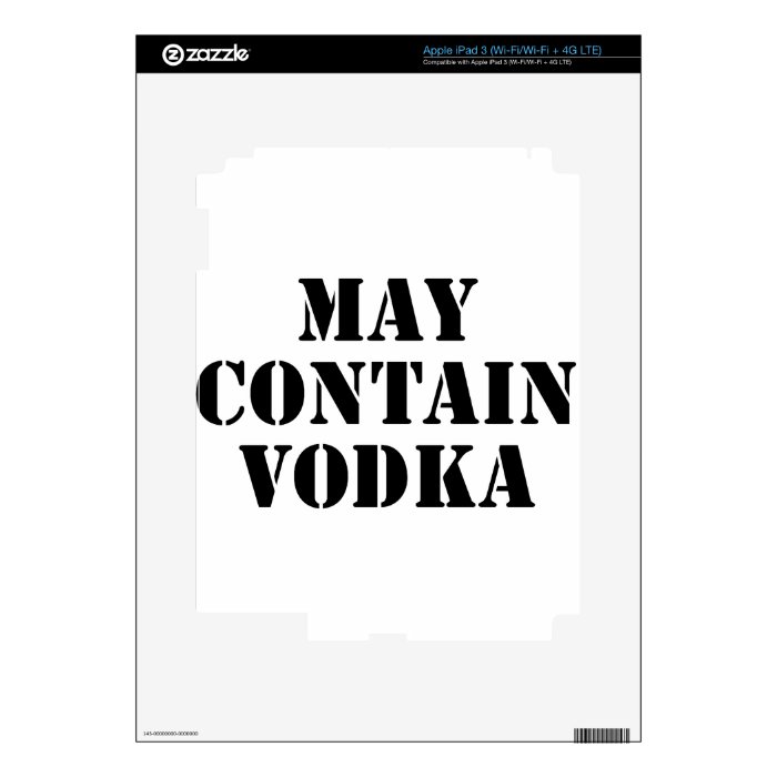 May Contain Vodka Decals For iPad 3