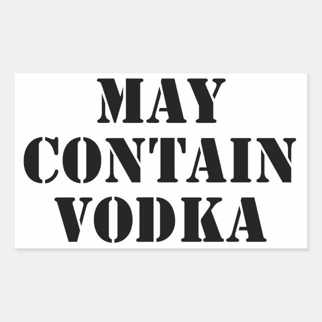 May Contain Vodka Rectangular Sticker (Front)