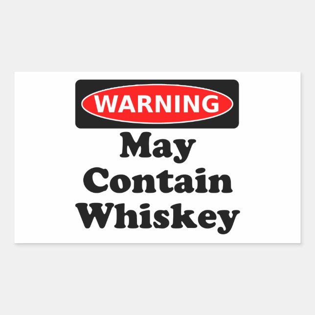May Contain Whiskey Rectangular Sticker (Front)