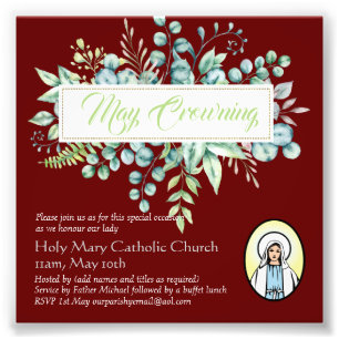 May Crowning Invites Virgin Mary Catholic Invites Photo Print