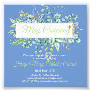 May Crowning Invites Virgin Mary Catholic Invites Photo Print
