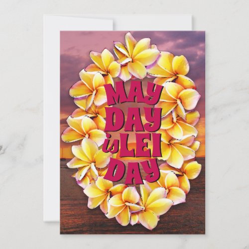 May Day is Lei Day back text customizable Card