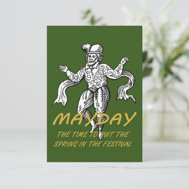May Day The Time To Put The Spring In The Festival Invitation (Standing Front)