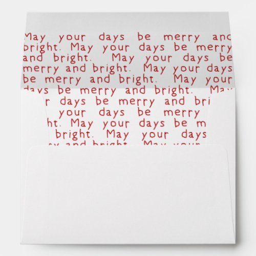 May Days Be Merry  Bright Red Typography Envelope