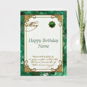May Emerald Birthstone Birthday Card