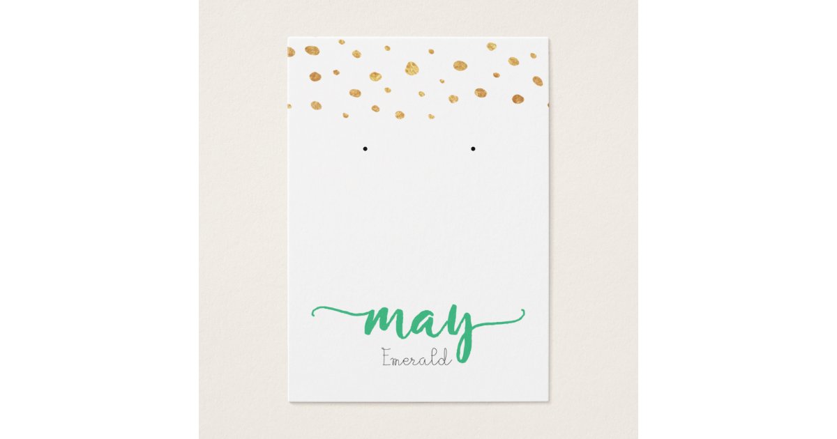 May Emerald Birthstone Earring Display Card