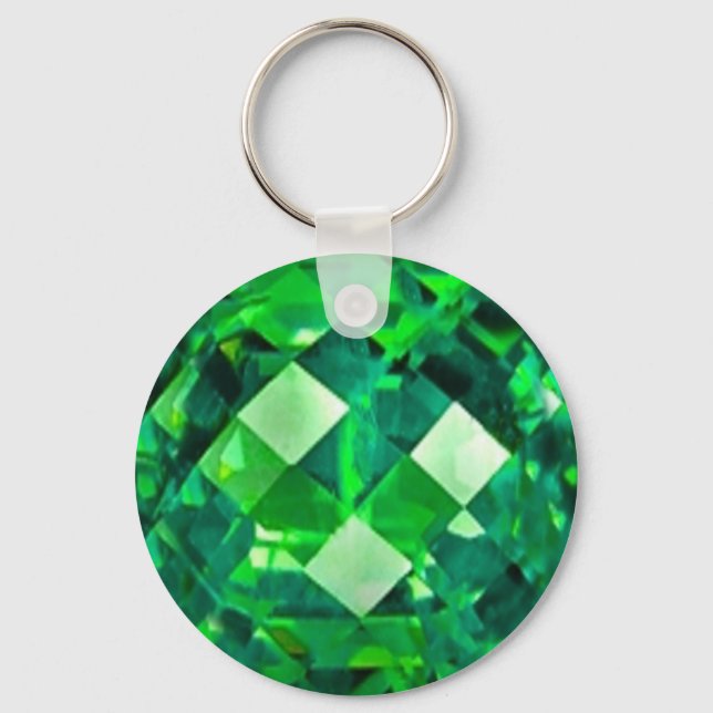 May EMERALD BIRTHSTONE GEM Keychain (Front)