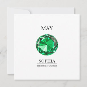 May Emerald Personalized Birthday Card